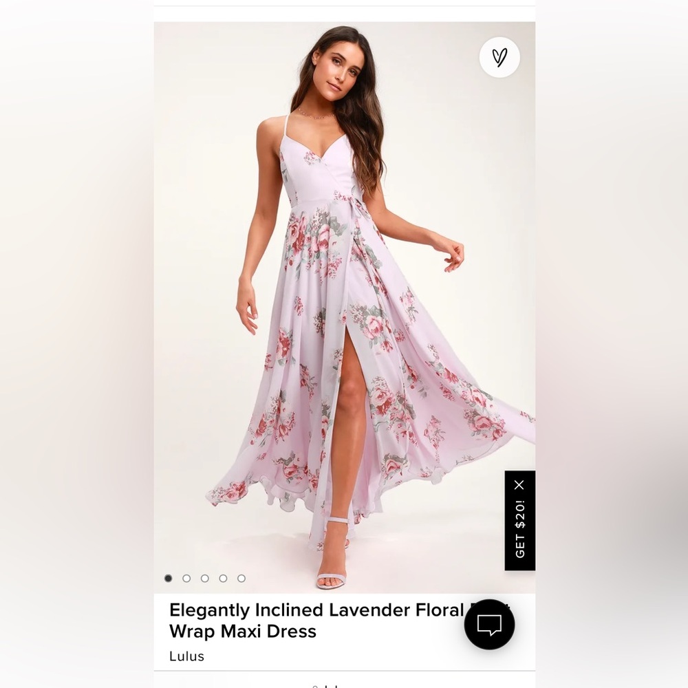 Lavender Floral Print Wrap Maxi Dress